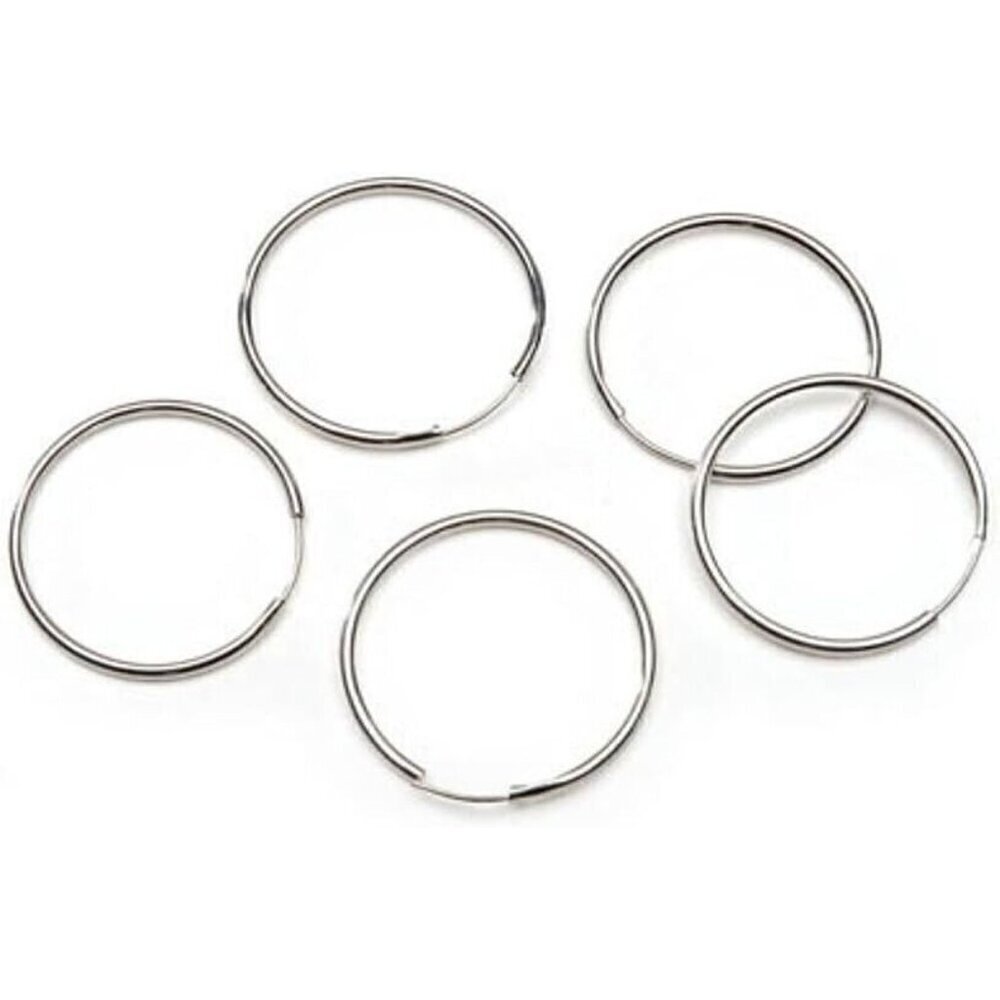 Darice Jewelry Designer Silver Tone 22mm Endless Hoop Earrings 7 Pairs